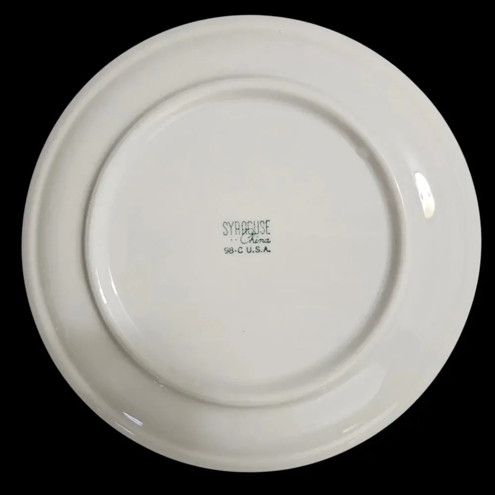 Vintage Syracuse China Coral Rim Salad Plates Set of 3 Restaurant Ware USA 8